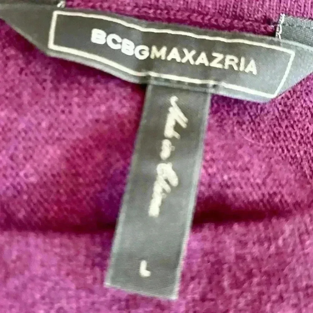 BCBGMaxazria large wool blend sweater and a pretty plum color very soft and cozy - Picture 8 of 9